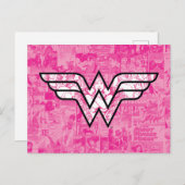 Wonder Woman Pink Comic Book Collage Logo Einladungspostkarte (Vorne/Hinten)