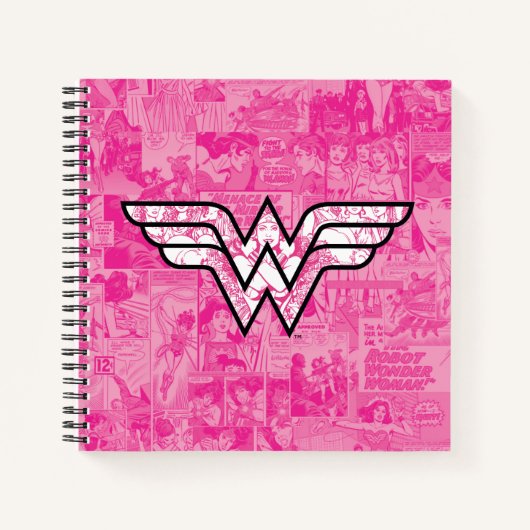 Wonder Woman Pink Comic Book Collage Logo Notizblock (Vorderseite)
