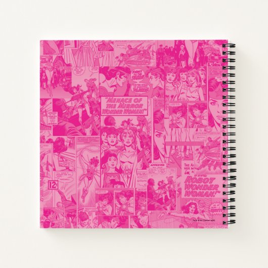 Wonder Woman Pink Comic Book Collage Logo Notizblock (Rückseite)