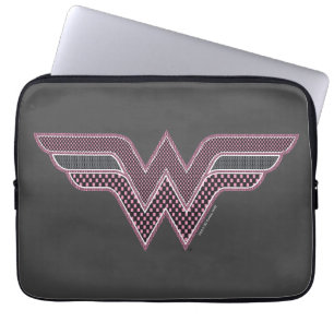 Wonder Woman Pink und Black Schachbrett Mesh Logo Laptopschutzhülle