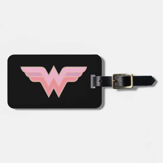 Wonder Woman Pink und Orange Mesh Logo Gepäckanhänger (Vorderseite horizontal)