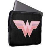 Wonder Woman Pink und Orange Mesh Logo Laptopschutzhülle (Vorne Rechts)