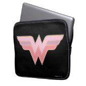 Wonder Woman Pink und Orange Mesh Logo Laptopschutzhülle (Vorderseite Links)