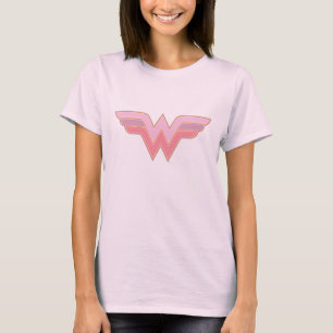 Wonder Woman Pink und Orange Mesh Logo T-Shirt