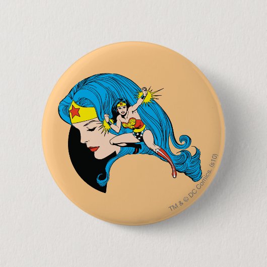 Wonder Woman Profil Hintergrund Button (Vorderseite)