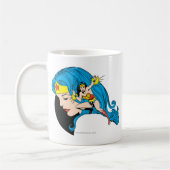 Wonder Woman Profil Hintergrund Kaffeetasse (Links)