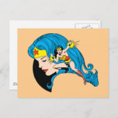 Wonder Woman Profil Hintergrund Postkarte (Vorne/Hinten)