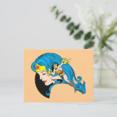 Wonder Woman Profil Hintergrund Postkarte (Stehend Vorderseite)