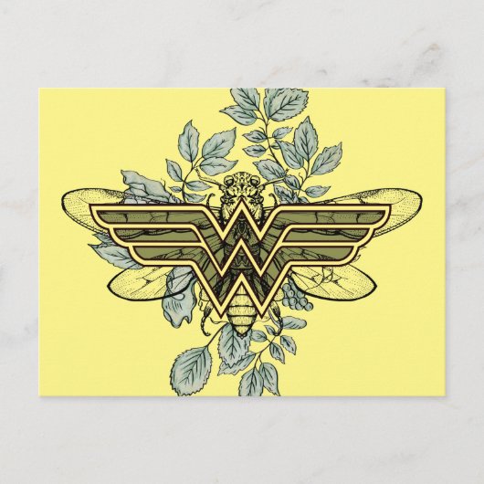 Wonder Woman Queen Bee Logo Postkarte (Vorderseite)