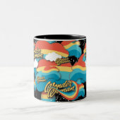 Wonder Woman Rainbow Clouds Muster Zweifarbige Tasse (Mittel)