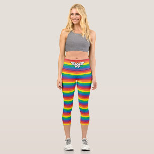 Wonder Woman Rainbow Logo Capri Leggings