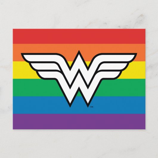 Wonder Woman Rainbow Logo Einladungspostkarte (Vorderseite)