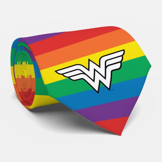 Wonder Woman Rainbow Logo Krawatte (Gerollt)