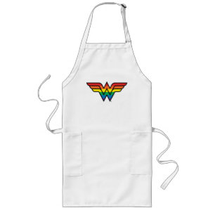 Wonder Woman Rainbow Logo Lange Schürze