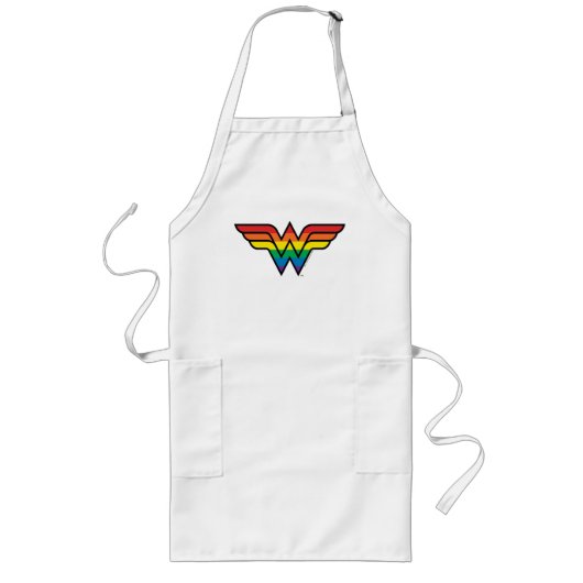 Wonder Woman Rainbow Logo Lange Schürze (Vorne)