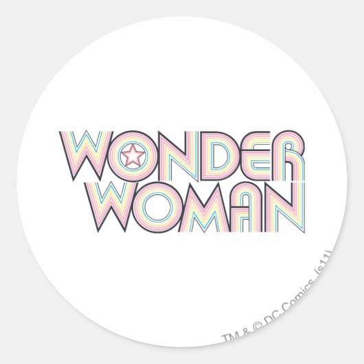 Wonder Woman Rainbow Logo Runder Aufkleber (Vorderseite)