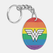 Wonder Woman Rainbow Logo Schlüsselanhänger (Vorderseite links)