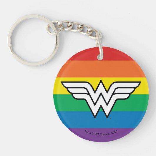 Wonder Woman Rainbow Logo Schlüsselanhänger (Vorderseite)
