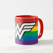 Wonder Woman Rainbow Logo Tasse (VorderseiteRechts)
