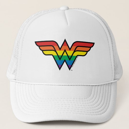 Wonder Woman Rainbow Logo Truckerkappe (Vorderseite)