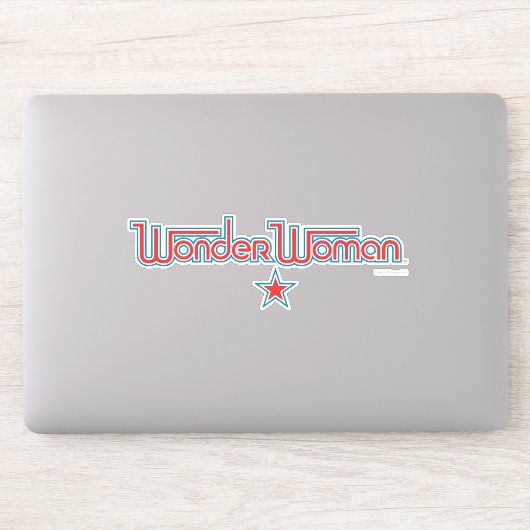Wonder Woman Red and Blue Star Logo Aufkleber (Computer)