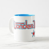 Wonder Woman Red and Blue Star Logo Zweifarbige Tasse (Vorderseite Links)