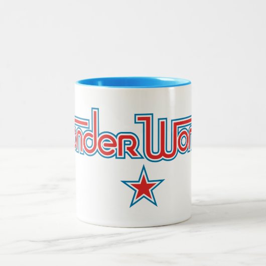Wonder Woman Red and Blue Star Logo Zweifarbige Tasse (Mittel)