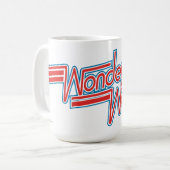 Wonder Woman Red and Blue Strip Logo Kaffeetasse (Vorderseite Links)