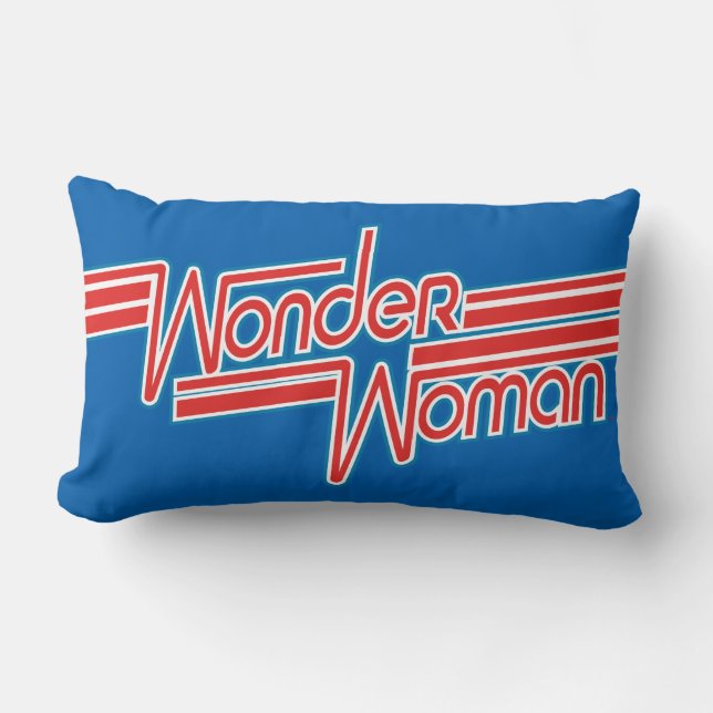 Wonder Woman Red and Blue Strip Logo Lendenkissen (Vorderseite)