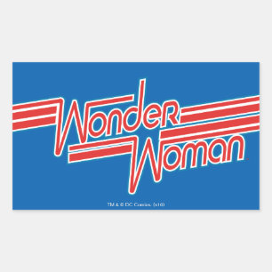 Wonder Woman Red and Blue Strip Logo Rechteckiger Aufkleber