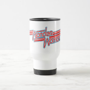 Wonder Woman Red and Blue Strip Logo Reisebecher