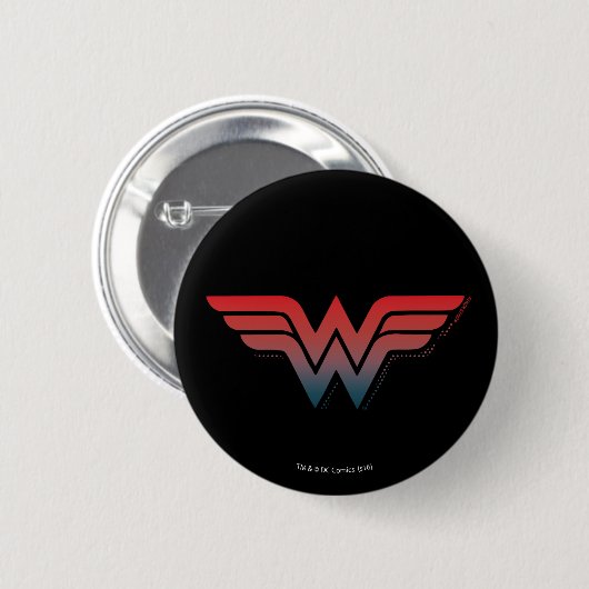 Wonder Woman Red Blue Gradient Logo Button (Vorne & Hinten)