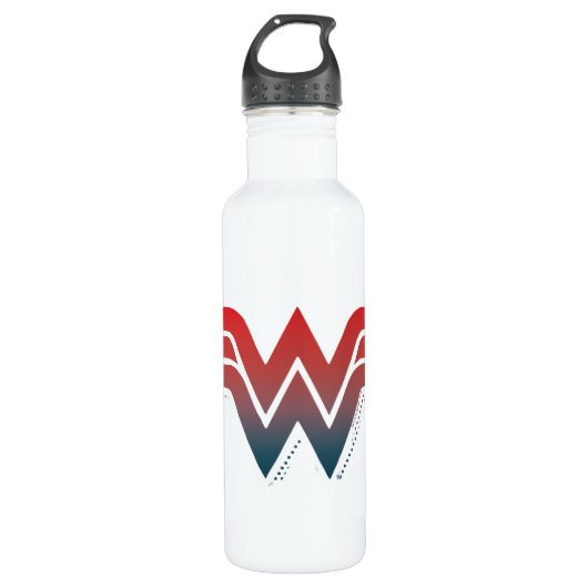 Wonder Woman Red Blue Gradient Logo Edelstahlflasche (Vorderseite)