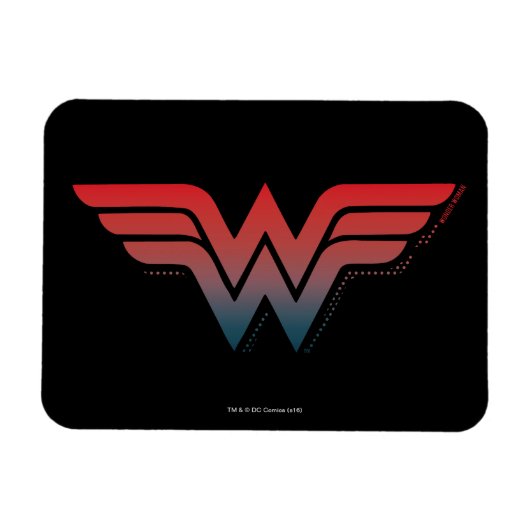 Wonder Woman Red Blue Gradient Logo Magnet (Horizontal)