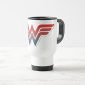 Wonder Woman Red Blue Gradient Logo Reisebecher (VorderseiteRechts)