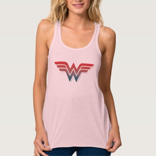 Wonder Woman Red Blue Gradient Logo Tank Top (Vorderseite)