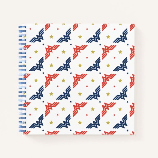 Wonder Woman Red & Blue Logo Muster Notizblock (Vorderseite)