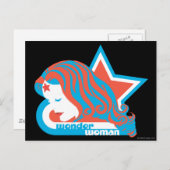 Wonder Woman Red & Blue Star Postkarte (Vorne/Hinten)