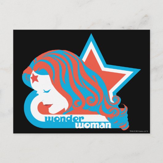 Wonder Woman Red & Blue Star Postkarte (Vorderseite)