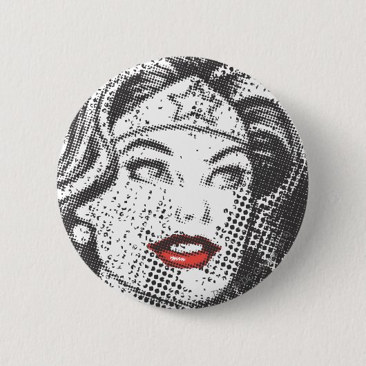 Wonder Woman Red Lips Button (Vorderseite)