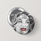 Wonder Woman Red Lips Button (Vorne & Hinten)