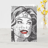 Wonder Woman Red Lips Karte (Gelbe Blume)