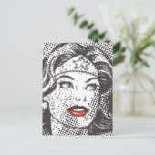 Wonder Woman Red Lips Postkarte (Stehend Vorderseite)
