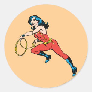 Wonder Woman Red Outfit Runder Aufkleber