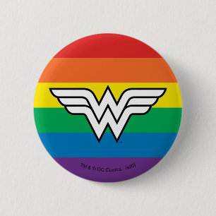 Wonder Woman Regenbogen-Logo Button