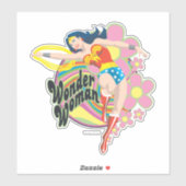 Wonder Woman Retro Blume Aufkleber (Blatt)