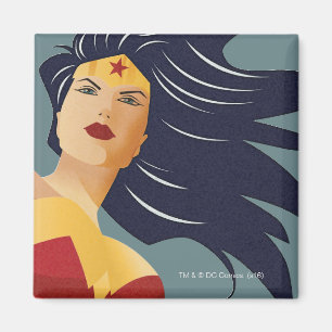 Wonder Woman Retro City Sonnenstrahlen Magnet