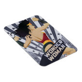 Wonder Woman Retro City Sunburst and Stars Magnet (Rechte Seite)