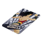 Wonder Woman Retro City Sunburst and Stars Magnet (Linke Seite)