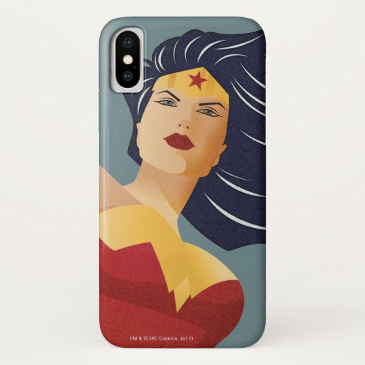 Wonder Woman Retro City Sunburst Case-Mate iPhone Hülle (Rückseite)